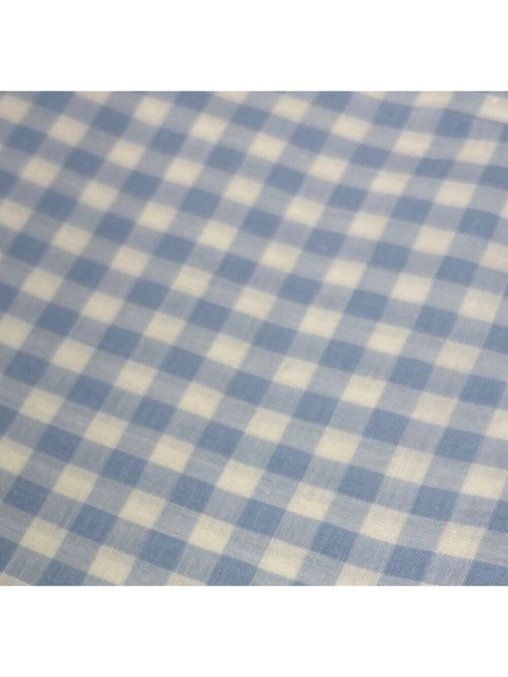 Blue White Gingham Cotton Fabric 1/2 yard x 36" Craft Sewing Projects